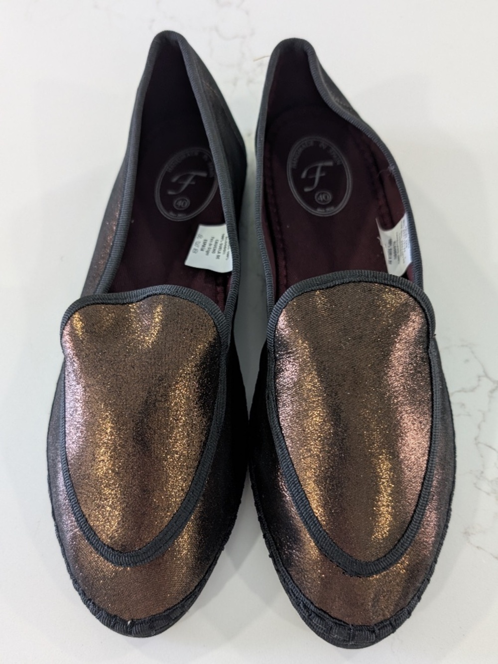 Flabelus Guillermina Bronze Metallic Flats Venetian Slippers Spain US 8 EU 39